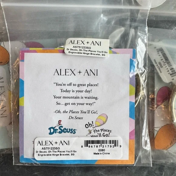 20 Alex and Ani Gold Bangles - Dr. Seuss “oh the places you’ll go” - Picture 2 of 3